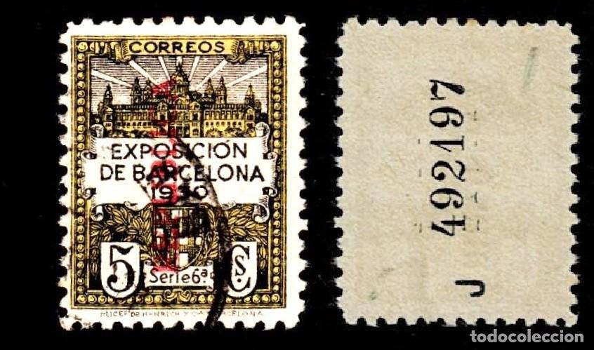 Selos: 0157-1 Ayuntamiento de Barcelona - Edifil n&ordm; 6 con Scga. de Kurz Vertical - REPUBLICA - color ROJO