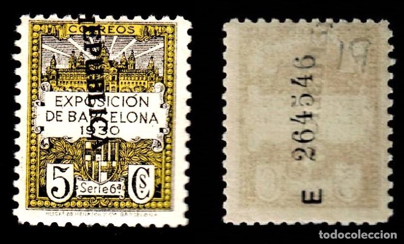 Selos: 157-19 Ayuntamiento de Barcelona - Edifil n&ordm; 6 con Scga. Vertical de Kurz - rEPUBLICA - (con R