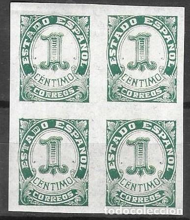 Sellos: BLOQUE DE 4 SELLOS** ESPA&Ntilde;A 1937, EDIFIL 814