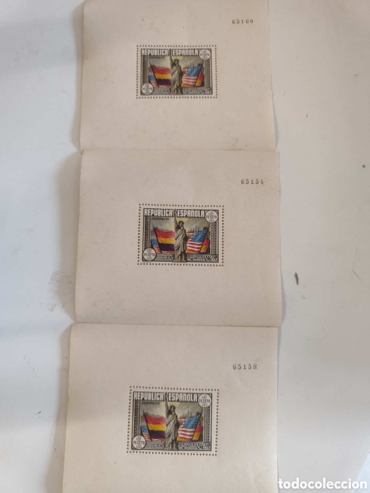 Sellos: Esifil 763. 3 Sellos de la republica espa&ntilde;ola originales. No sellados