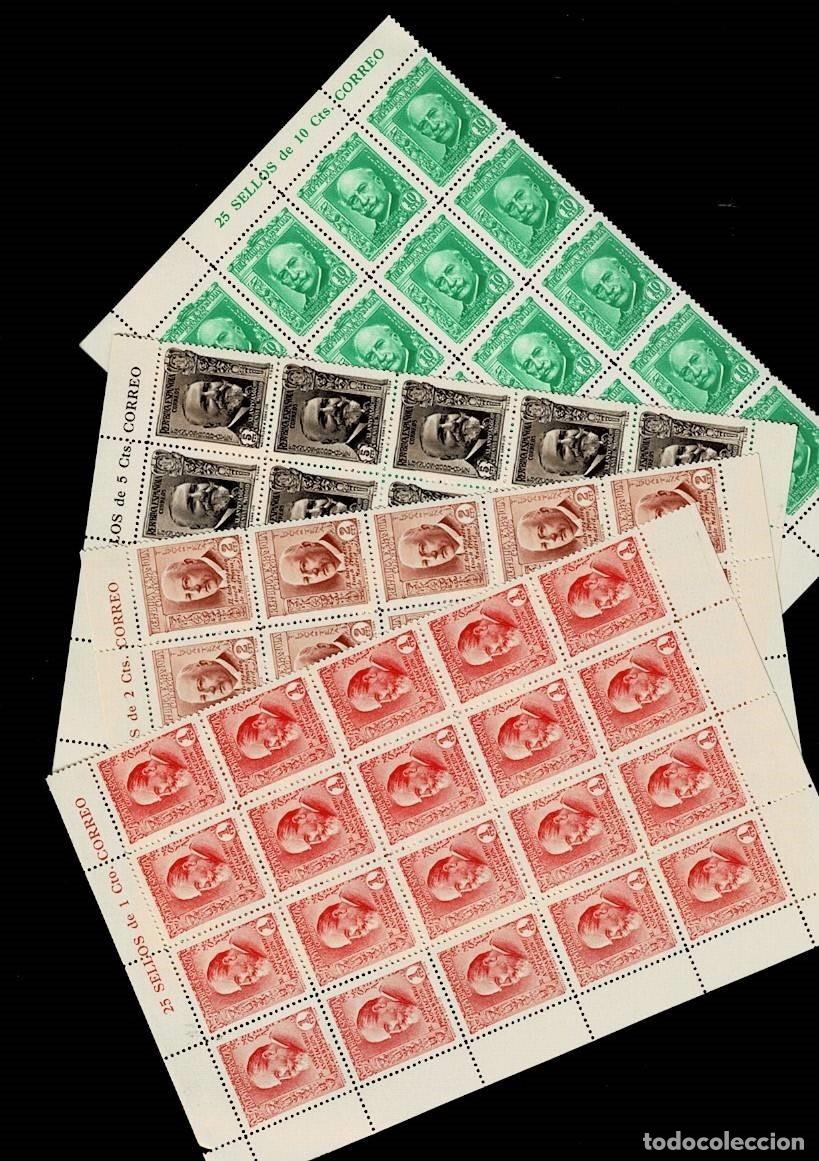 Stamps: L22-7 Espa&ntilde;a PRENSA Edifil n&ordm; 595-598 Serie corta en bloque de 20 ejemplares VER