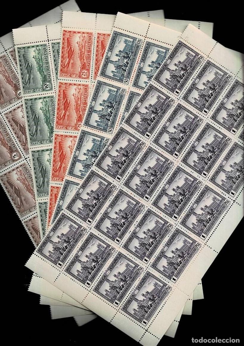 Stamps: L22-7 Espa&ntilde;a UNION POSTAL PANAMERICANA Edifil n&ordm; 614-618 Serie corta Hoja de 20 series Sin fijas