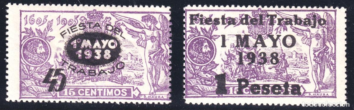Sellos: ESPA&Ntilde;A - FIESTA DEL TRABAJO ** 761/762 - A&Ntilde;O 1938 - MNH