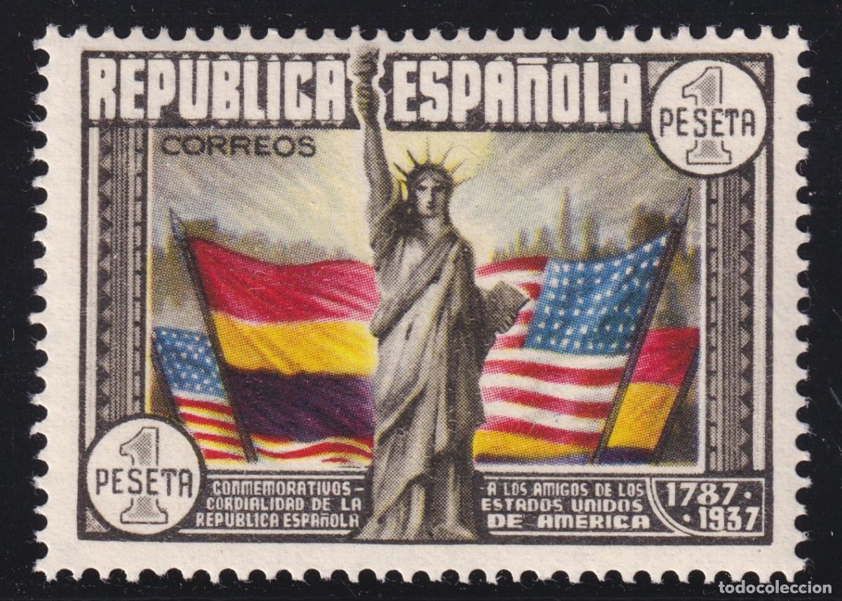 Sellos: ESPA&Ntilde;A - ANIVERSARIO CONSTITUCION EEUU ** 763 - A&Ntilde;O 1938 - LUJO - MNH
