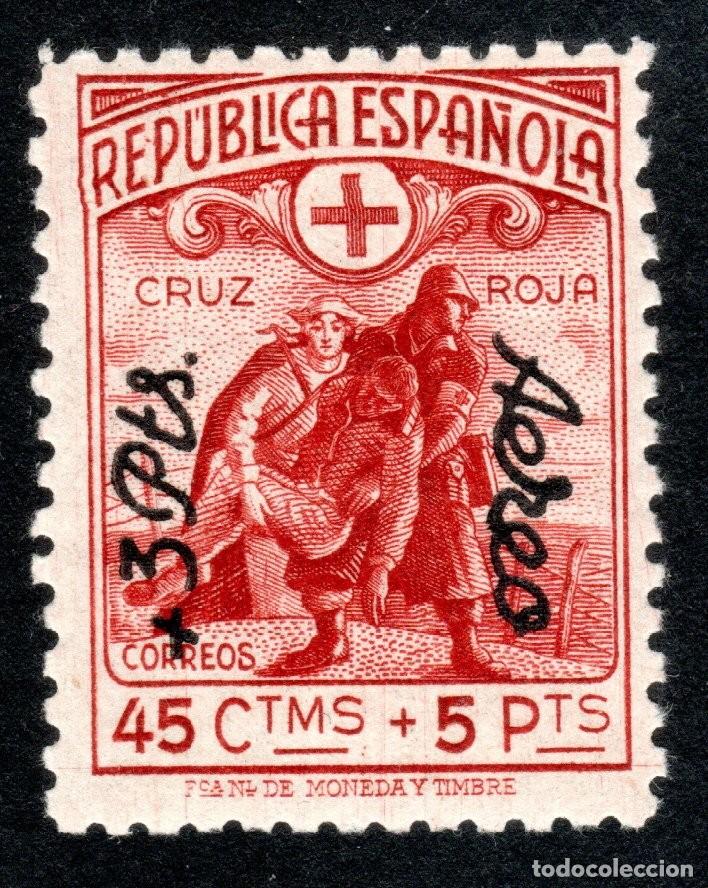 Sellos: EDIFIL 768 CRUZ ROJA ESPA&Ntilde;OLA 1938. HABILITADO +3 PTS. A&Eacute;REO. VALOR CAT&Aacute;LOGO: 31 &euro;. MLH.