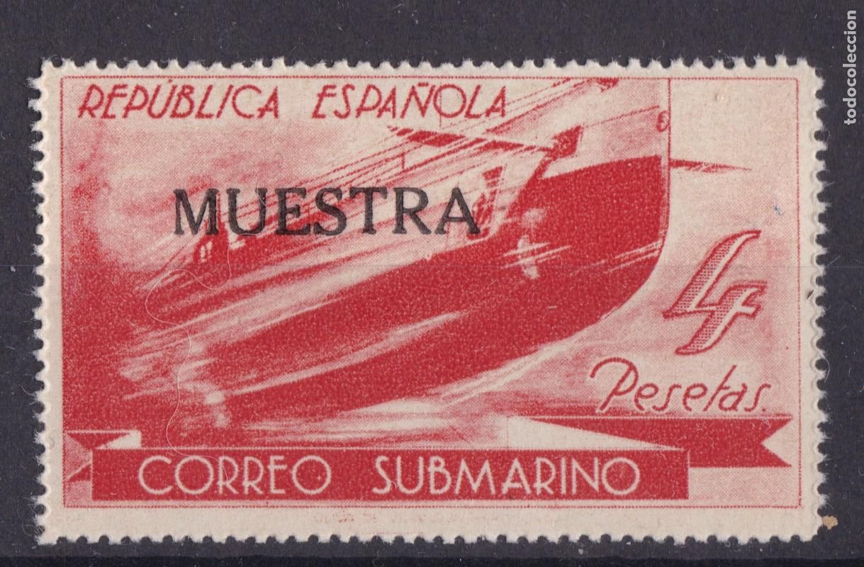 Sellos: SS10- SUBMARINO 4 Ptas Edifil 777M. MUESTRA ** Sin Fijasellos .LUJO