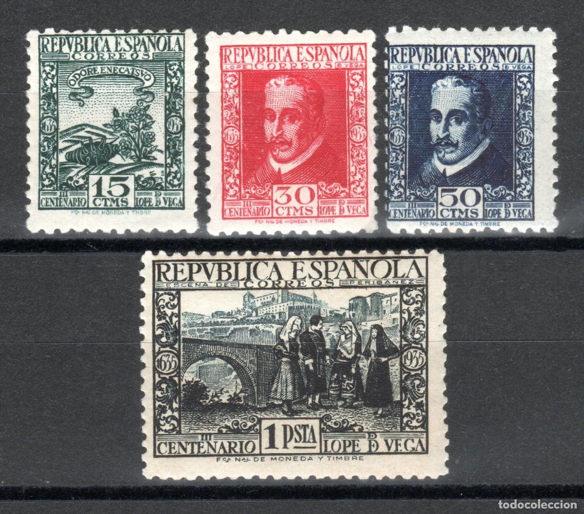 Sellos: EDIFIL 690-693 CENTENARIO MUERTE DE LOPE DE VEGA 1935. VALOR CAT&Aacute;LOGO: 160 &euro;. MNH **