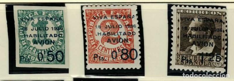 Sellos: FA7174. 1936, Sellos republicanos habilitados con cifras CANARIAS