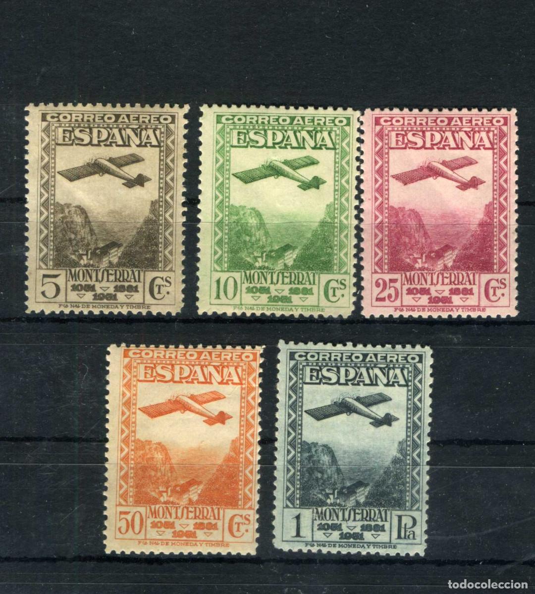 Sellos: XS- MONTSERRAT 1931 Serie AEREOS Nuevos con Fijasellos Ed. 650-654 MH*