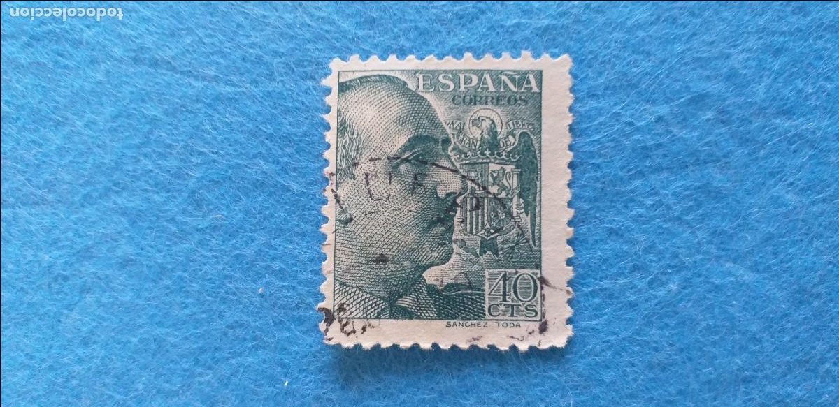 Sellos: USADO. A&Ntilde;O 1939. EDIFIL NRO. 870. GENERAL FRANCO.