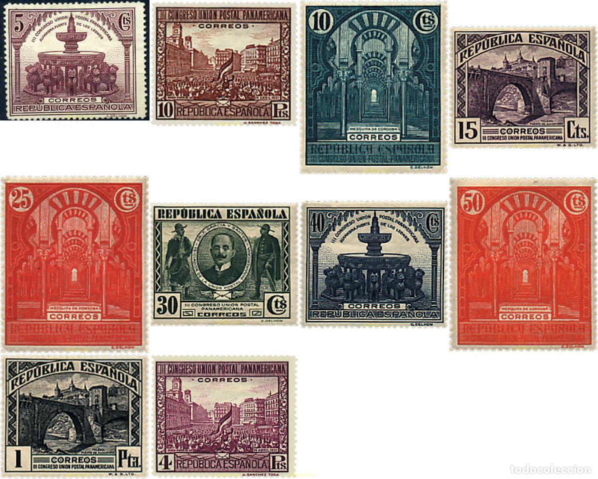 Sellos: 250040 HINGED ESPA&Ntilde;A 1931 3 CONGRESO UNION POSTAL PANAMERICANA