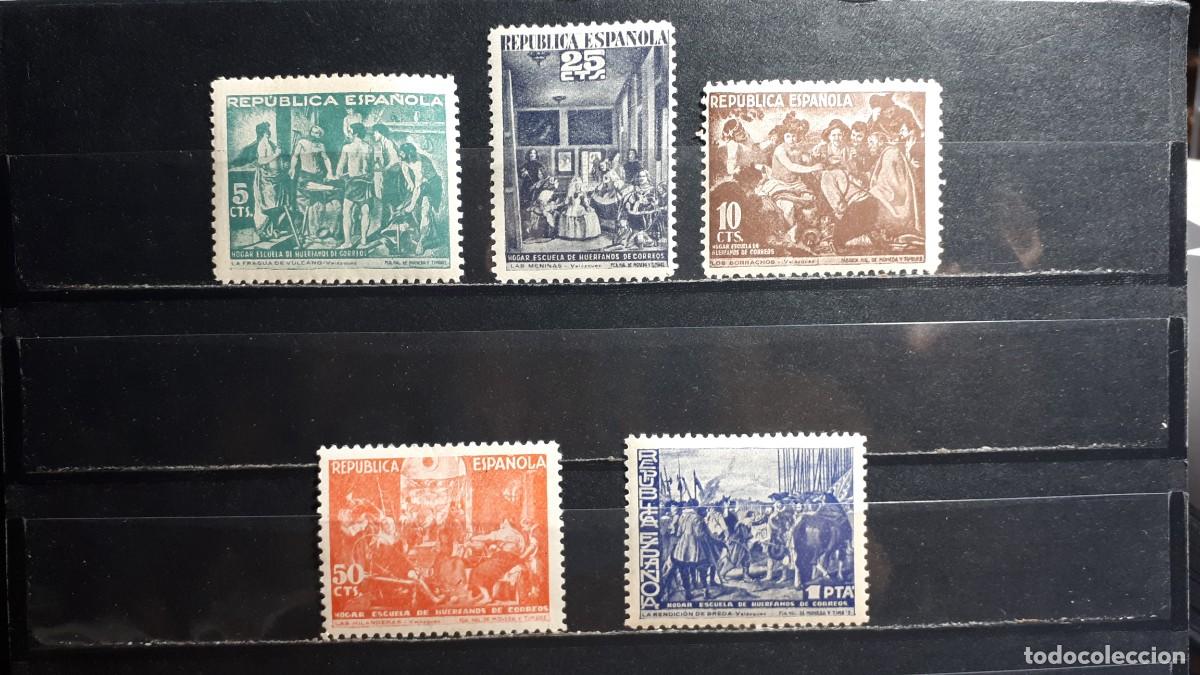 Sellos: ESPA&Ntilde;A. BENEFICENCIA. A&Ntilde;O 1938. *. EDIFIL 29/33.