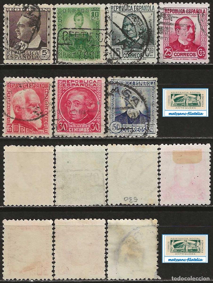 Francobolli: ESPA&Ntilde;A 1933-1935. EDIFIL 681/688. SERIE COMPLETA &rdquo;PERSONAJES&rdquo;. USADO.
