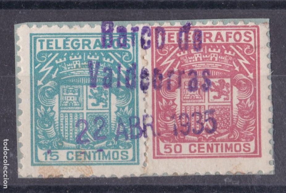 Sellos: FC4-106- TELEGRAFOS Fragmento Bonito Franqueo Bicolor BARCO DE VALDEORRAS . Orense