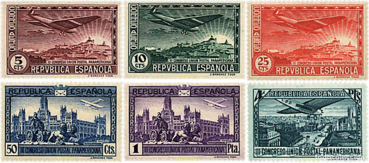 Sellos: 84121 HINGED ESPA&Ntilde;A 1931 3 CONGRESO UNION POSTAL PANAMERICANA