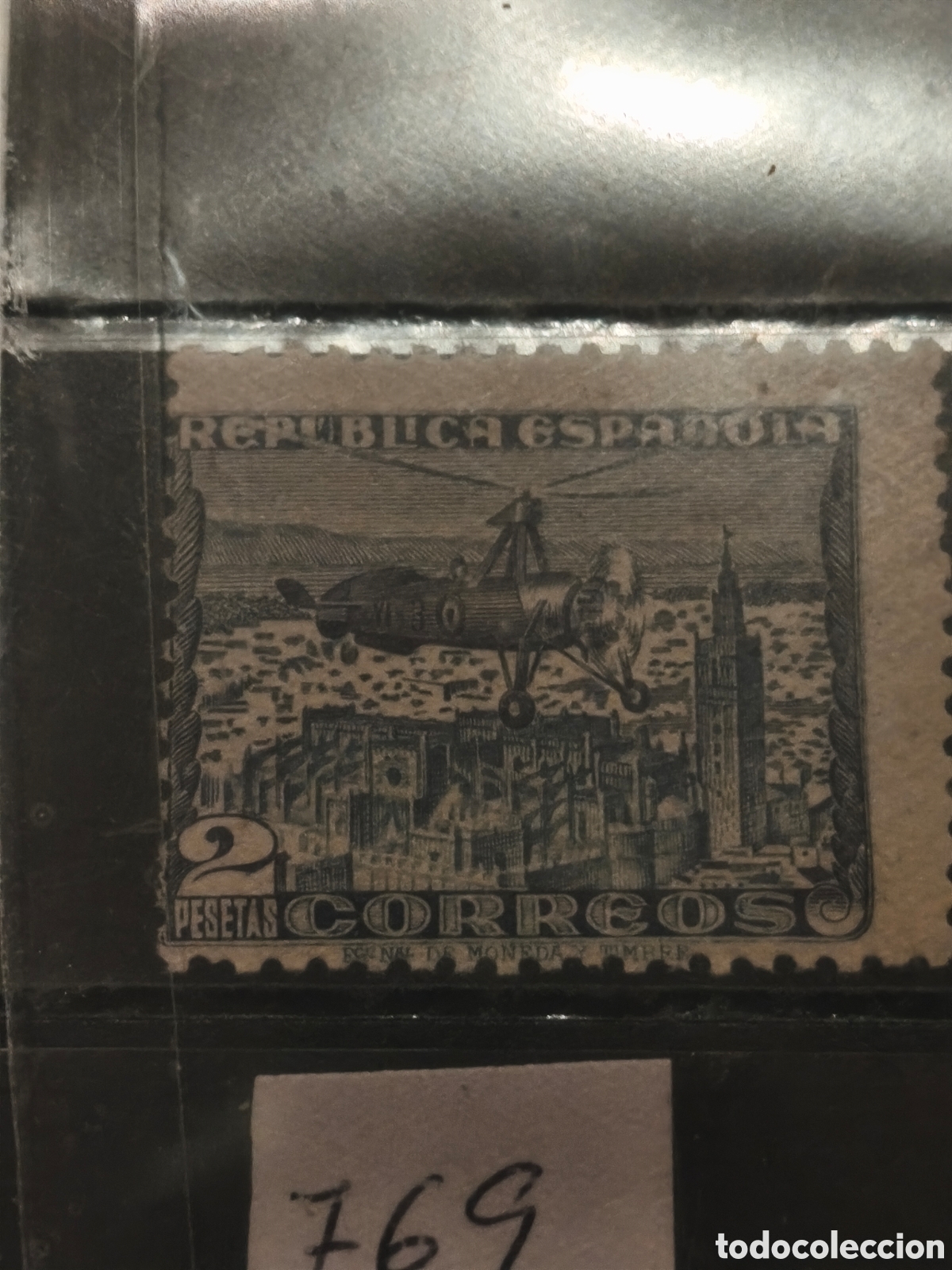 Sellos: Sello de la republica espa&ntilde;ola n 769 nuevo. Con goma** bonito autogiro ver