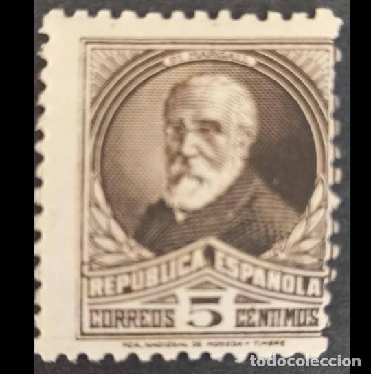 Sellos: Edifil 655 MNH SIN FIJASELLOS 1932 Personajes Espa&ntilde;a 1931-32 Pi i Maragall Numeraci&oacute;n al dorso