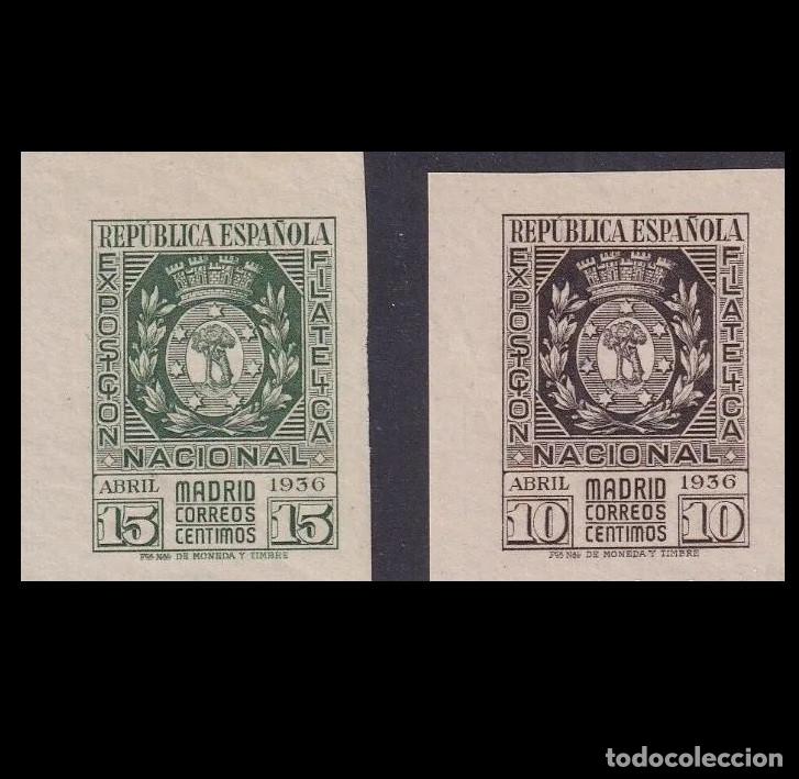 Francobolli: Edifil 727 728 MNH serie completa SIN FIJASELLOS Exp Filatelia nuevos Espa&ntilde;a 1936 los de la imagen