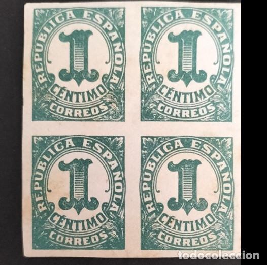 Sellos: Edifil 677 ** SIN FIJA SELLOS bloque de 4 Espa&ntilde;a 1932 MNH Personajes y Monumentos nuevos