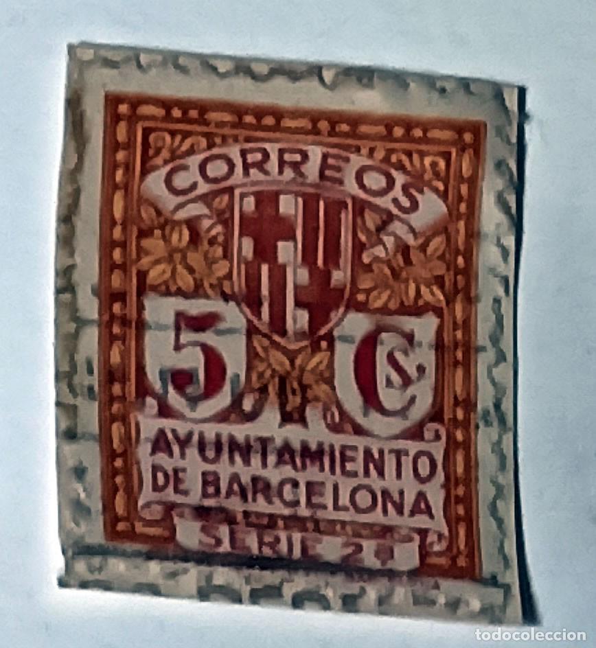 Sellos: SELLO MUNICIPAL AYUNTAMIENTO DE BARCELONA 5 CTS SERIE 2&ordf; - A&Ntilde;OS 1929-1950