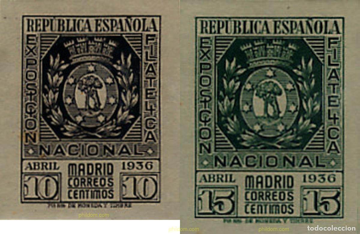 Sellos: 113384 MNH ESPA&Ntilde;A 1936 EXPOSICION FILATELICA DE MADRID