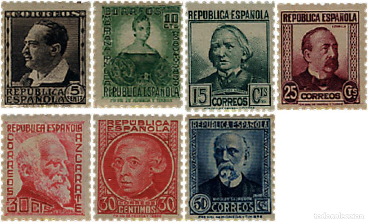 Timbres: 209421 HINGED ESPA&Ntilde;A 1933 PERSONAJES