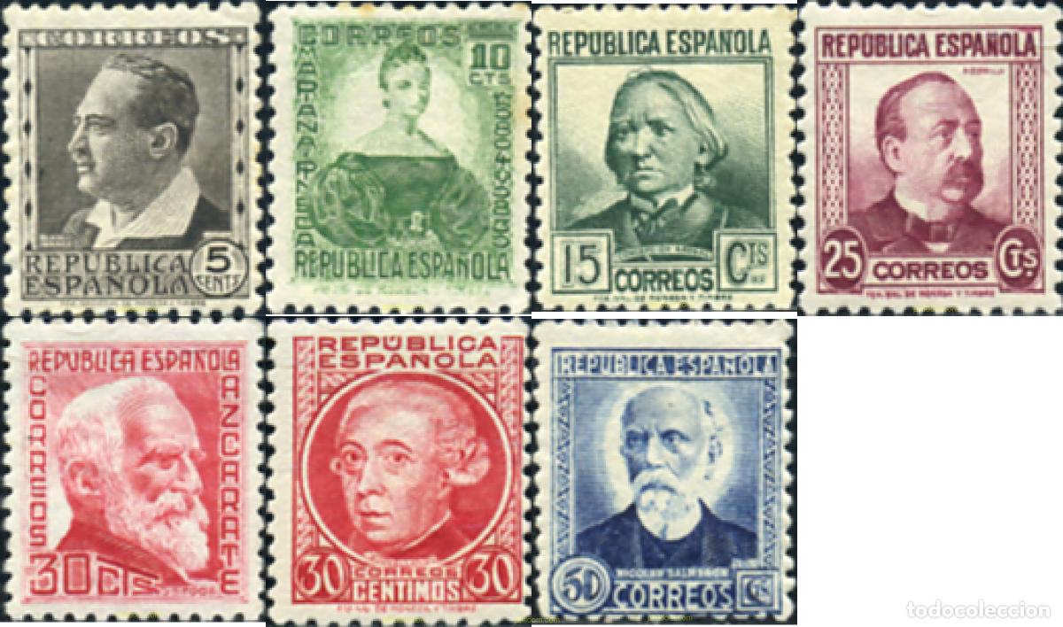 Timbres: 365990 HINGED ESPA&Ntilde;A 1933 PERSONAJES