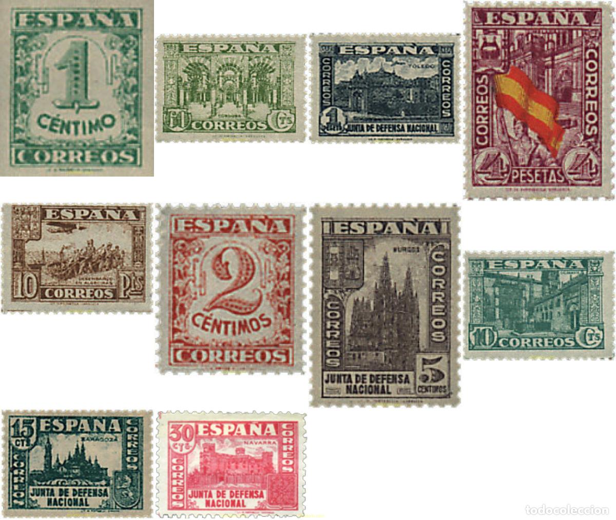 Sellos: 209258 HINGED ESPA&Ntilde;A 1936 JUNTA DE DEFENSA NACIONAL