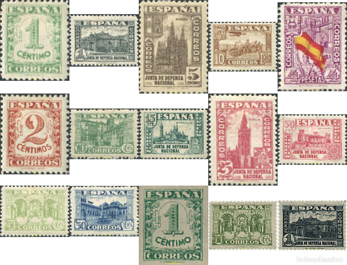 Sellos: 257593 HINGED ESPA&Ntilde;A 1936 JUNTA DE DEFENSA NACIONAL