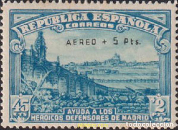 Sellos: 616104 HINGED ESPA&Ntilde;A 1938 DEFENSA DE MADRID