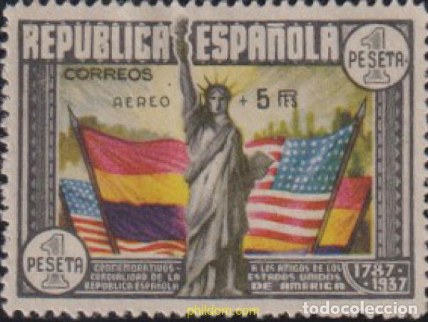 Sellos: 374260 MNH ESPA&Ntilde;A 1938 150 ANIVERSARIO DE LA CONSTITUCION DE LOS ESTADOS UNIDOS
