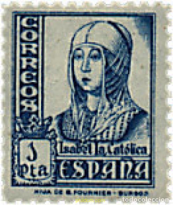Sellos: 209243 HINGED ESPA&Ntilde;A 1937 CIFRAS, CID E ISABEL II