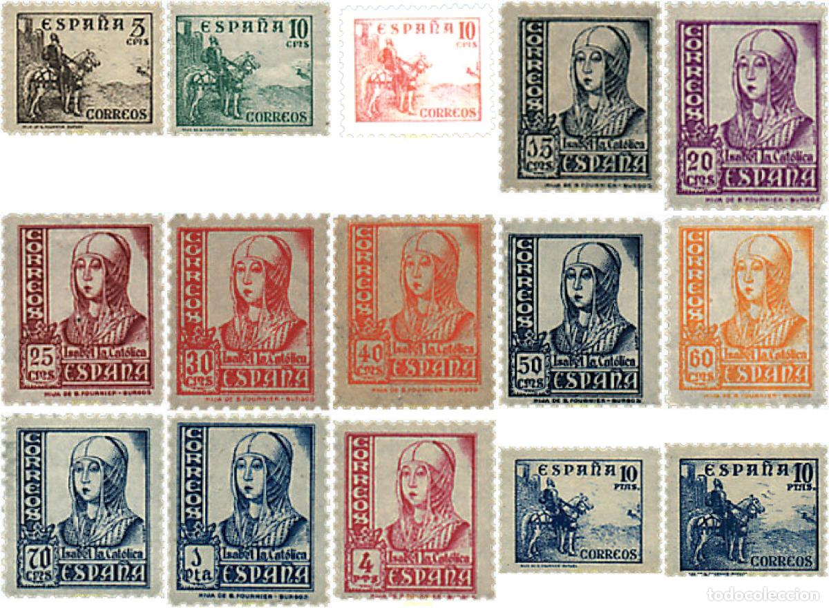 Sellos: 312823 HINGED ESPA&Ntilde;A 1937 CIFRAS, CID E ISABEL II