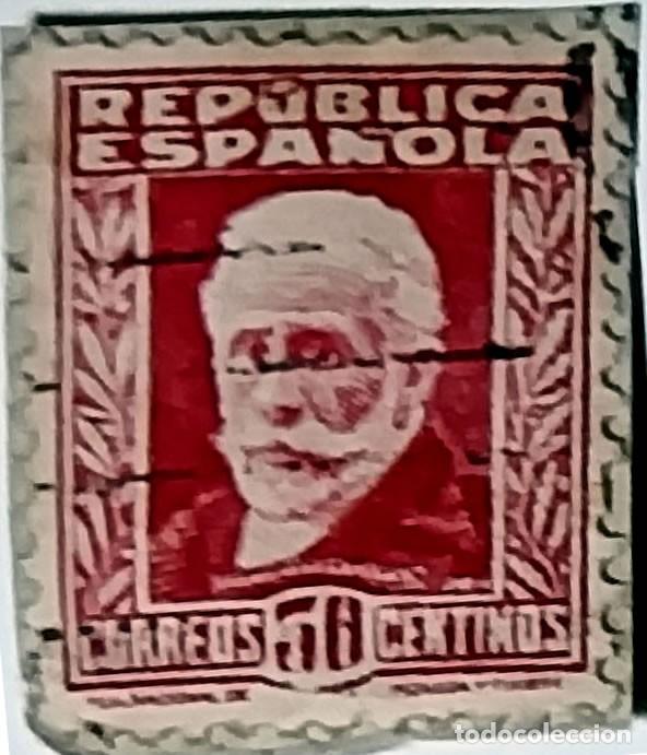Sellos: SELLO REP&Uacute;BLICA ESPA&Ntilde;OLA 50 C&Eacute;NTIMOS &rdquo;NICOL&Aacute;S SALMER&Oacute;N&rdquo; MATASELLADO - A&Ntilde;OS 1931-1936