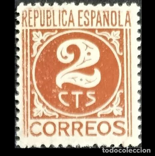 Sellos: Edifil 731 MNH SIN FIJASELLOS Espa&ntilde;a 1936-1938 serie Cifras y Personajes