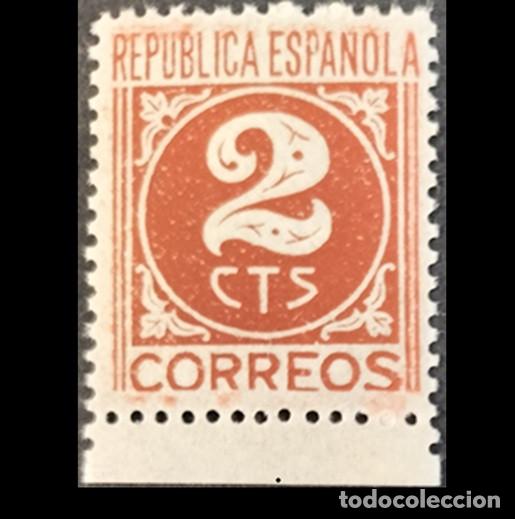 Sellos: Edifil 731 MNH SIN FIJASELLOS Espa&ntilde;a 1936-1938 serie Cifras y Personajes