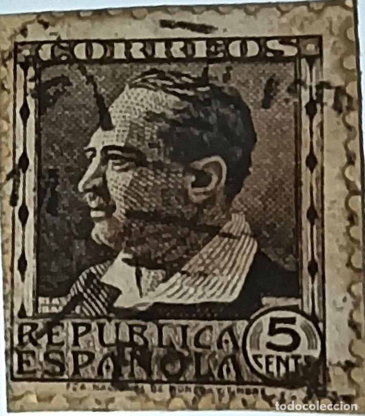 Sellos: SELLO REP&Uacute;BLICA ESPA&Ntilde;OLA &rdquo;PERSONAJES&rdquo; 5 C&Eacute;NTIMOS SEPIA &mdash; VICENTE BLASCO IB&Aacute;&Ntilde;EZ (1934)