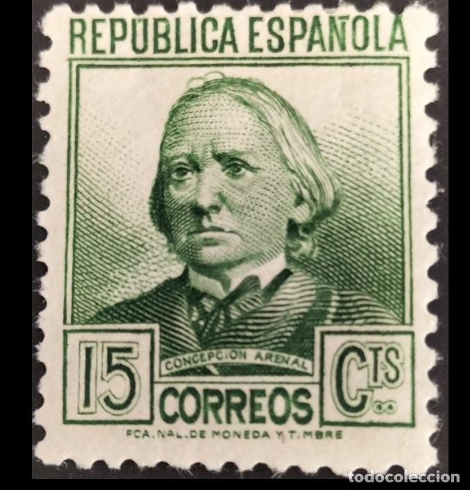Sellos: Edifil 733 MNH SIN FIJASELLOS Concepcion Arenal Espa&ntilde;a 1936-1938 serie Cifras y Personajes