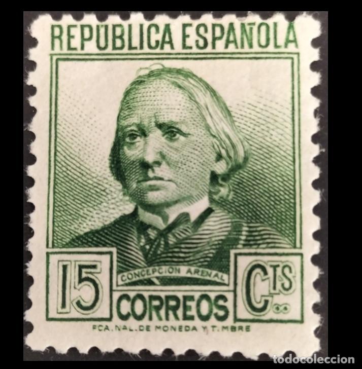 Sellos: Edifil 733 MNH SIN FIJASELLOS Concepcion Arenal Espa&ntilde;a 1936-1938 serie Cifras y Personajes