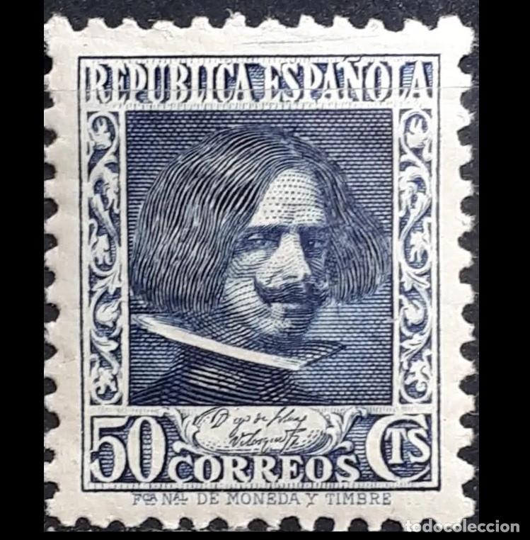 Sellos: Edifil 738 MNH SIN FIJASELLOS Espa&ntilde;a 1936-1938 Diego Velazquez serie Cifras y Personajes