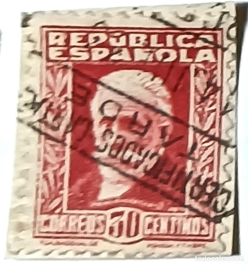 Sellos: SELLO REP&Uacute;BLICA ESPA&Ntilde;OLA &rdquo;PERSONAJES&rdquo; 30 C&Eacute;NTIMOS ROJO &mdash; PABLO IGLESIAS - 1931-1932