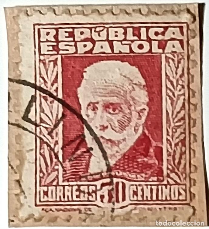 Sellos: SELLO REP&Uacute;BLICA ESPA&Ntilde;OLA &rdquo;PERSONAJES&rdquo; 30 C&Eacute;NTIMOS ROJO &mdash; PABLO IGLESIAS - 1931-1932