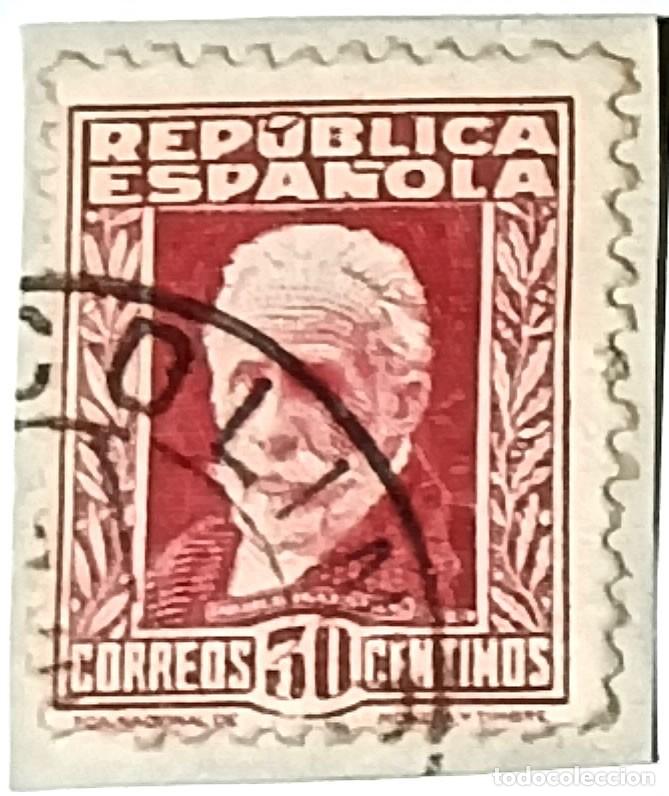 Sellos: SELLO REP&Uacute;BLICA ESPA&Ntilde;OLA &rdquo;PERSONAJES&rdquo; 30 C&Eacute;NTIMOS ROJO &mdash; PABLO IGLESIAS - 1931-1932