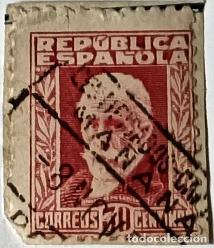 Sellos: SELLO REP&Uacute;BLICA ESPA&Ntilde;OLA &rdquo;PERSONAJES&rdquo; 30 C&Eacute;NTIMOS ROJO &mdash; PABLO IGLESIAS - 1931-1932