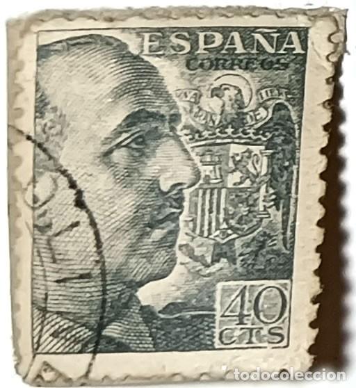 Sellos: SELLO ESPA&Ntilde;A 40 C&Eacute;NTIMOS &rdquo;GENERAL FRANCO&rdquo; MATASELLADO - A&Ntilde;OS 1939