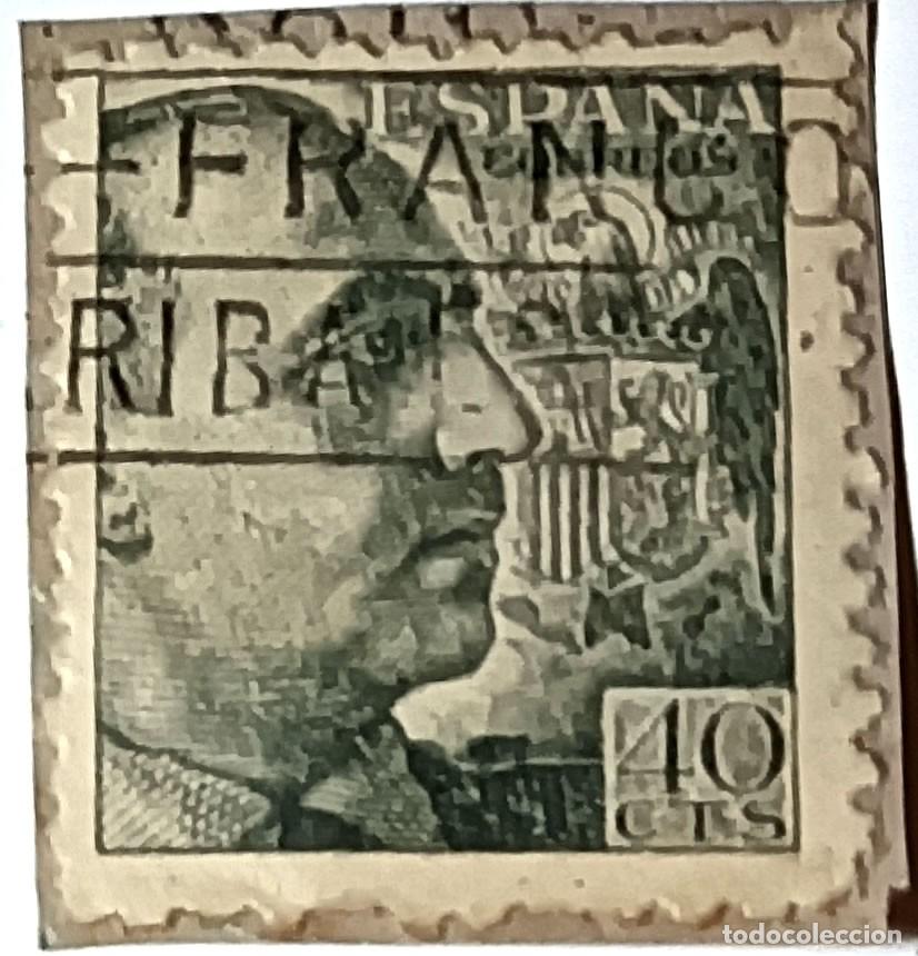 Sellos: SELLO ESPA&Ntilde;A 40 C&Eacute;NTIMOS &rdquo;GENERAL FRANCO&rdquo; MATASELLADO - A&Ntilde;OS 1939