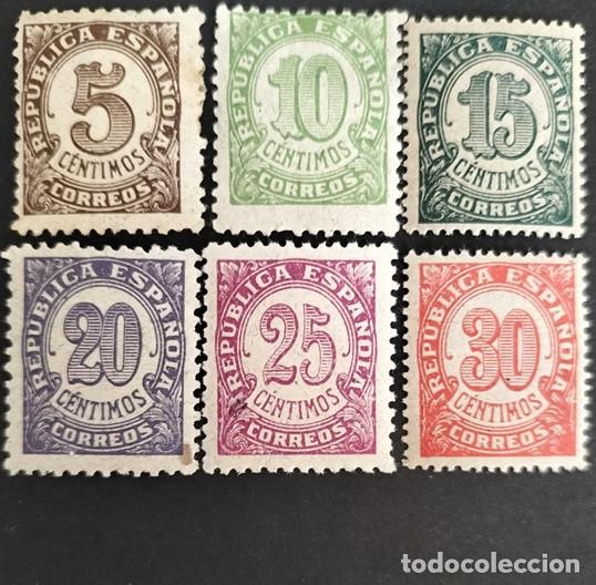 Sellos: Edifil 745-750 serie completa MNH y MH Espa&ntilde;a 1938 Cifras