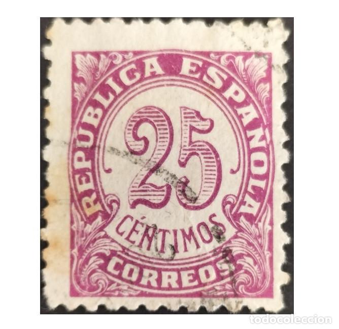 Sellos: Edifil 749 usado Espa&ntilde;a 1938 Cifras