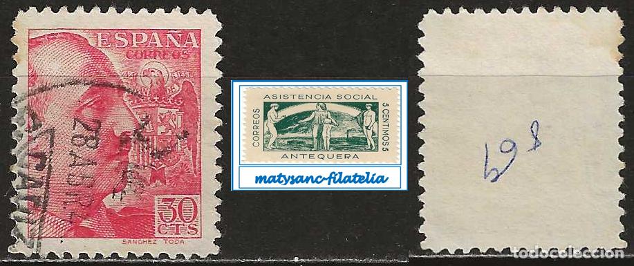 Sellos: ESPA&Ntilde;A 1939. EDIFIL 869. VALOR DE 30 C &rdquo;GENERAL FRANCO&rdquo;. USADO.