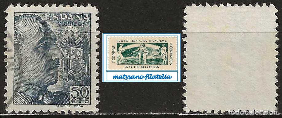Sellos: ESPA&Ntilde;A 1939. EDIFIL 872. VALOR DE 50 C &rdquo;GENERAL FRANCO&rdquo;. USADO.
